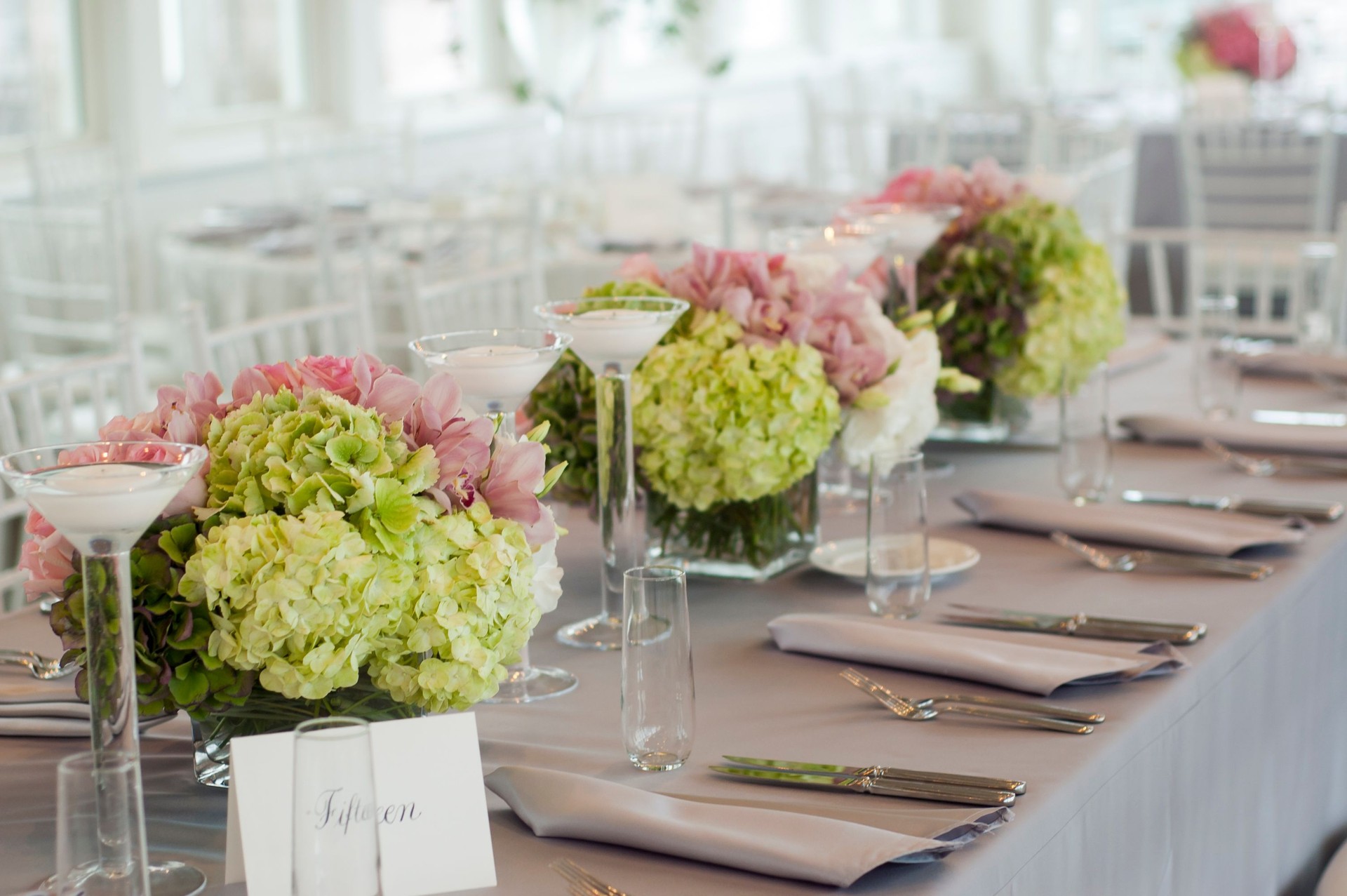 Wedding table with flowers